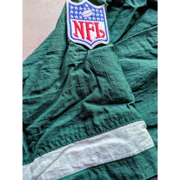 Philadelphia Eagles 90s APEX puffer 1/2 pullover jacket L kelly blk NFL Pro vtg - Picture 6 of 6